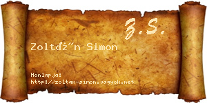 Zoltán Simon névjegykártya